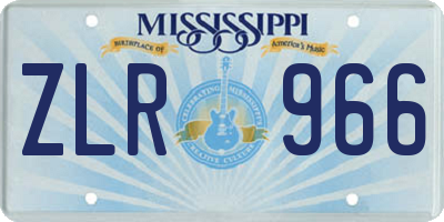 MS license plate ZLR966
