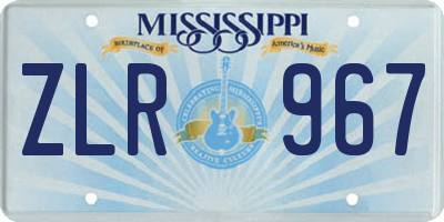 MS license plate ZLR967
