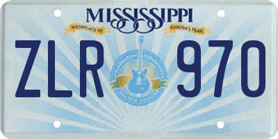 MS license plate ZLR970