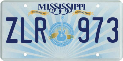 MS license plate ZLR973