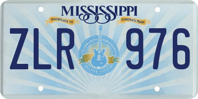 MS license plate ZLR976