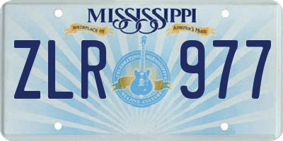 MS license plate ZLR977