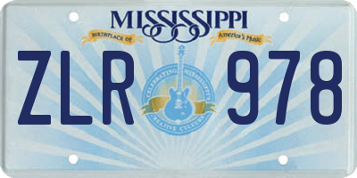 MS license plate ZLR978
