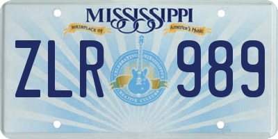 MS license plate ZLR989