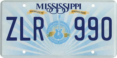 MS license plate ZLR990