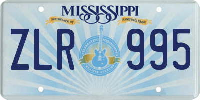 MS license plate ZLR995