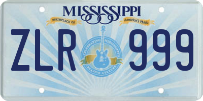 MS license plate ZLR999