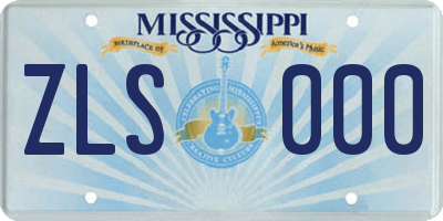 MS license plate ZLS000