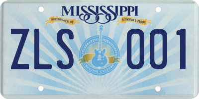 MS license plate ZLS001