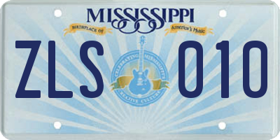 MS license plate ZLS010