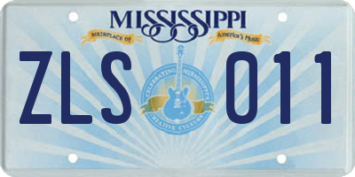 MS license plate ZLS011