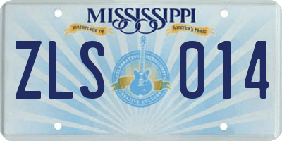MS license plate ZLS014