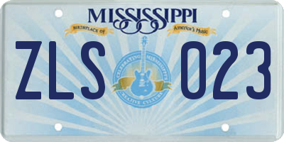 MS license plate ZLS023
