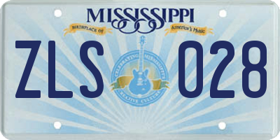 MS license plate ZLS028