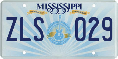 MS license plate ZLS029