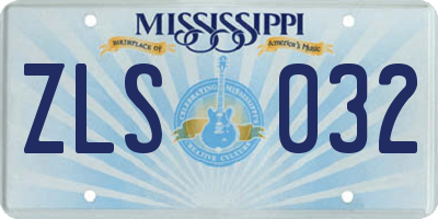 MS license plate ZLS032