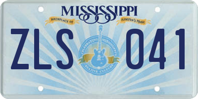 MS license plate ZLS041