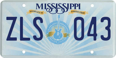 MS license plate ZLS043