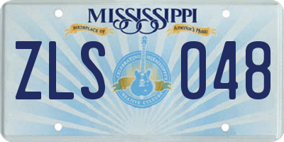 MS license plate ZLS048