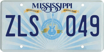 MS license plate ZLS049