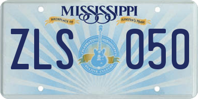 MS license plate ZLS050