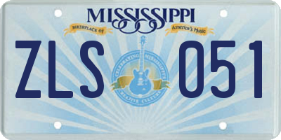 MS license plate ZLS051