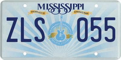 MS license plate ZLS055
