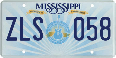 MS license plate ZLS058