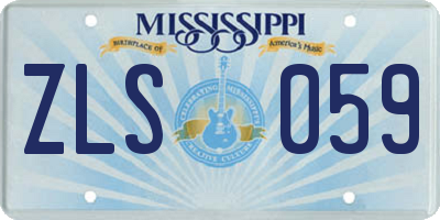 MS license plate ZLS059