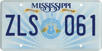 MS license plate ZLS061