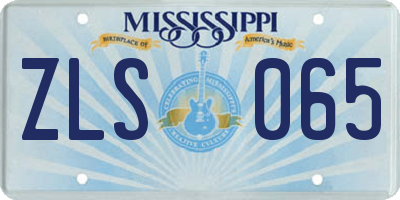MS license plate ZLS065