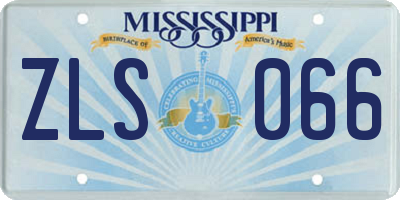 MS license plate ZLS066