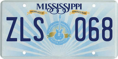 MS license plate ZLS068