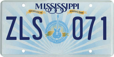MS license plate ZLS071