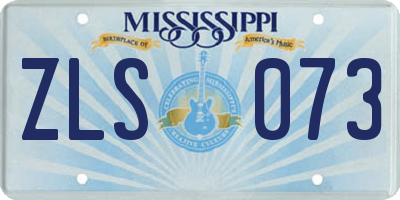 MS license plate ZLS073