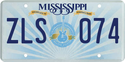 MS license plate ZLS074