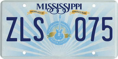 MS license plate ZLS075