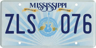 MS license plate ZLS076