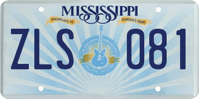 MS license plate ZLS081