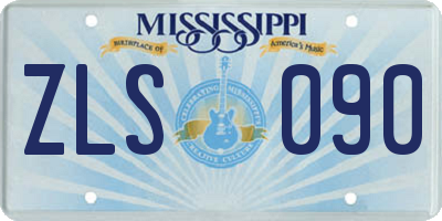 MS license plate ZLS090