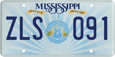 MS license plate ZLS091
