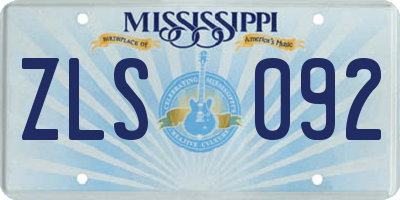 MS license plate ZLS092