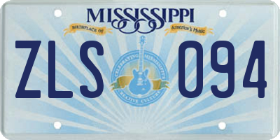 MS license plate ZLS094