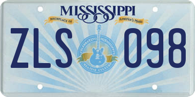 MS license plate ZLS098