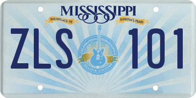 MS license plate ZLS101