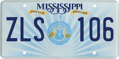 MS license plate ZLS106