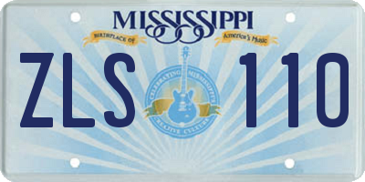 MS license plate ZLS110