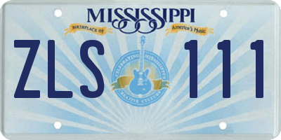 MS license plate ZLS111