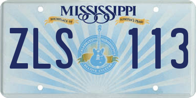 MS license plate ZLS113