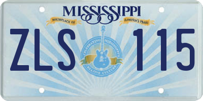 MS license plate ZLS115